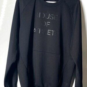House Of Athlete Unisex Black Tech Fleece Crew Neck Pullover Sweatshirt Size S